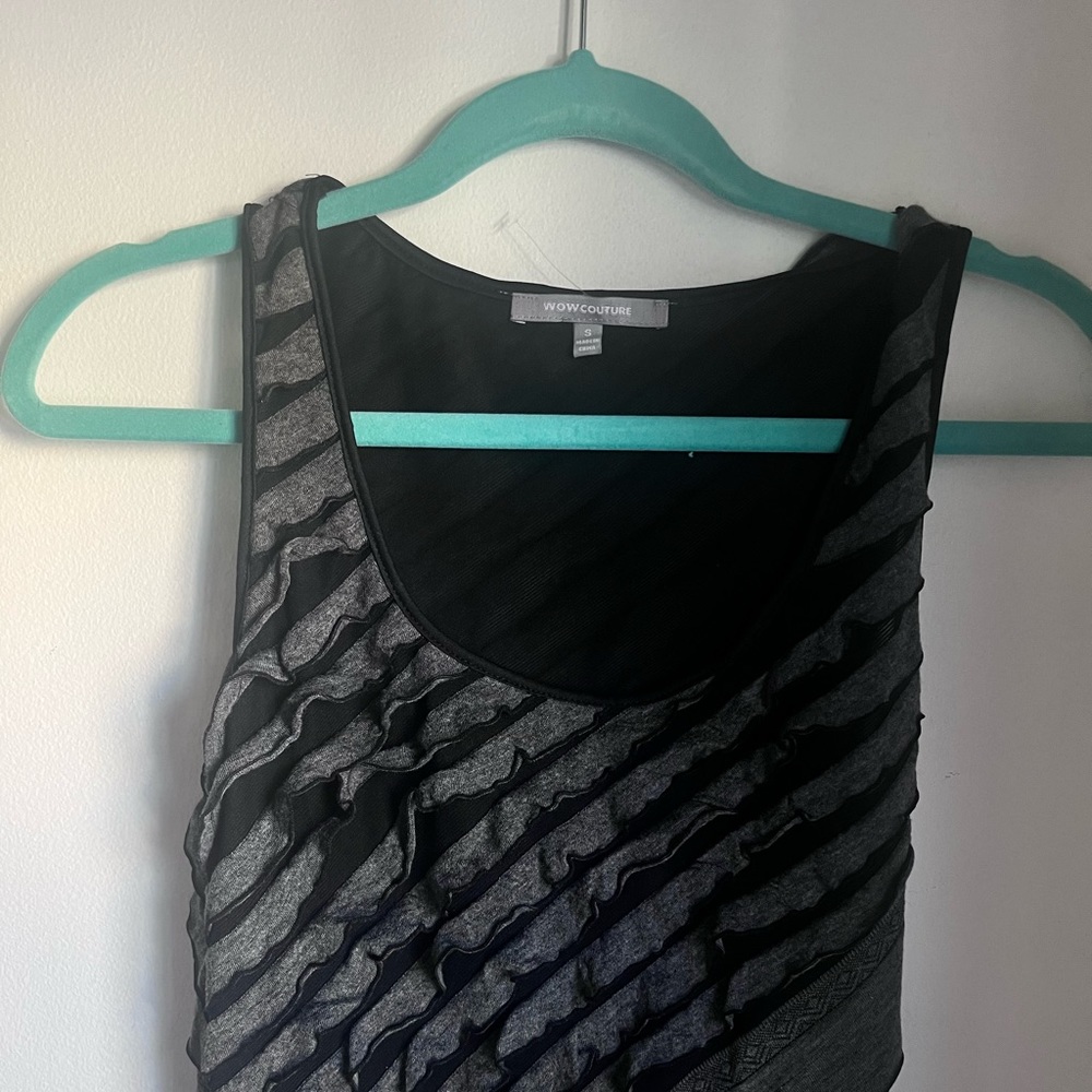 Black and Gray sleek fitted dress.